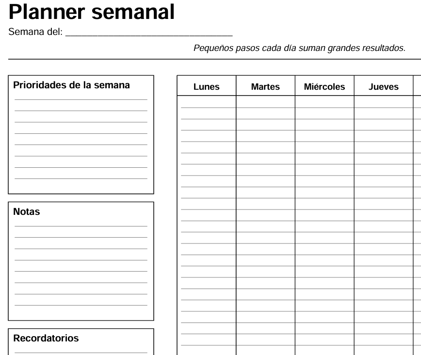 Planner semanal básico